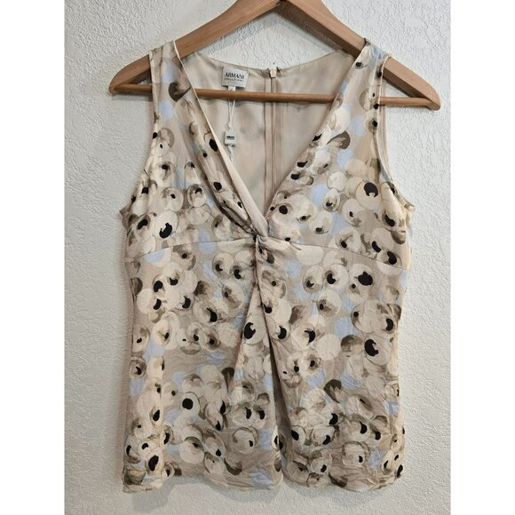 Armani Collezioni No Sleeve Spring Pattern Blouse Top Size 46 USA Large - Picture 7 of 7